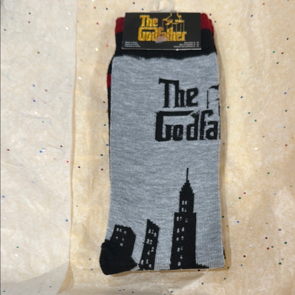 The Godfather Gray Socks with NY skyline
